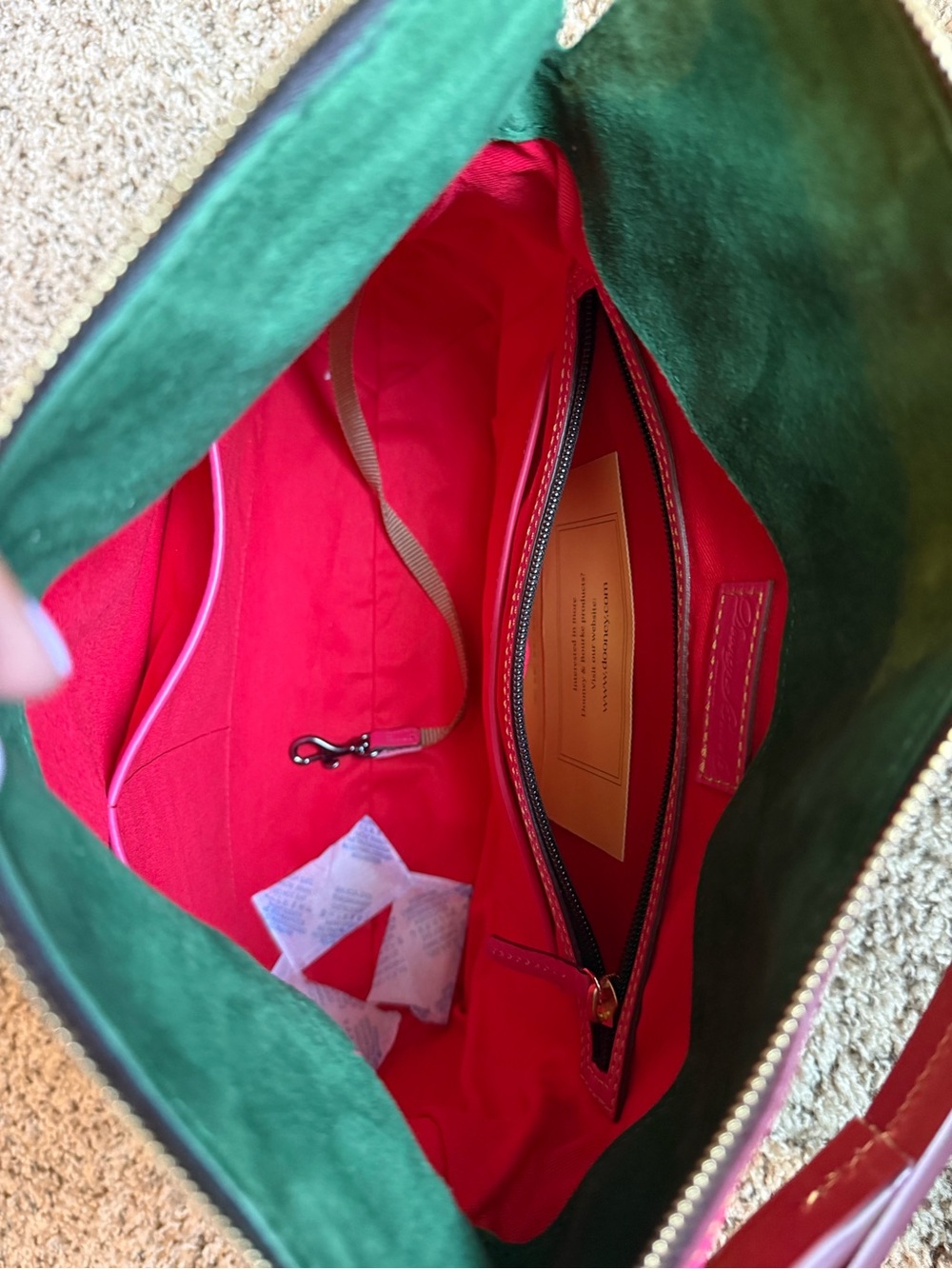 Dooney & Bourke fuchsia twist strap hobo - Picture 5 of 8
